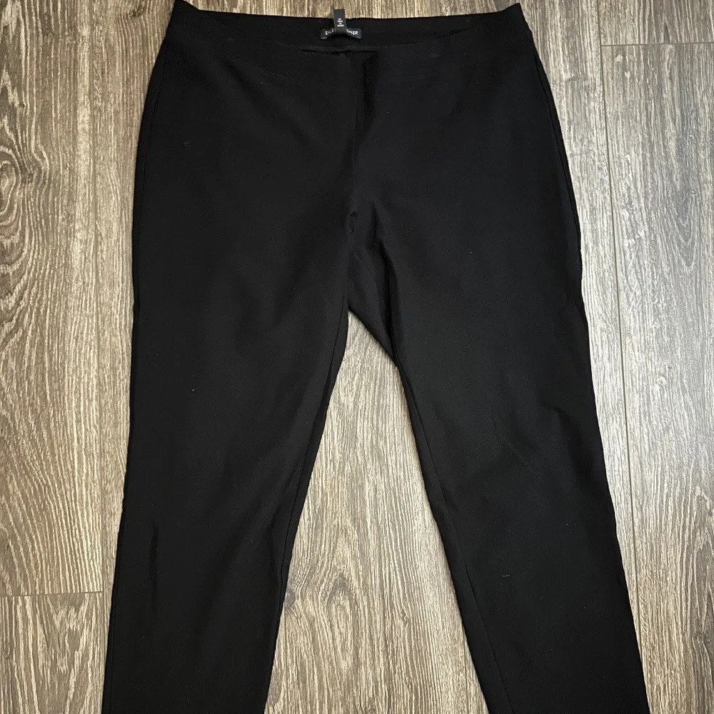 Eileen Fisher Black Viscose Lycra Knit Leggings Pants Size Medium